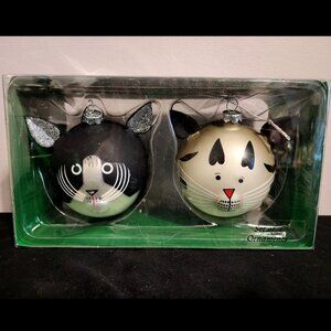 2/$13 Cute Double Cat Christmas Ornaments - Large, Brand New